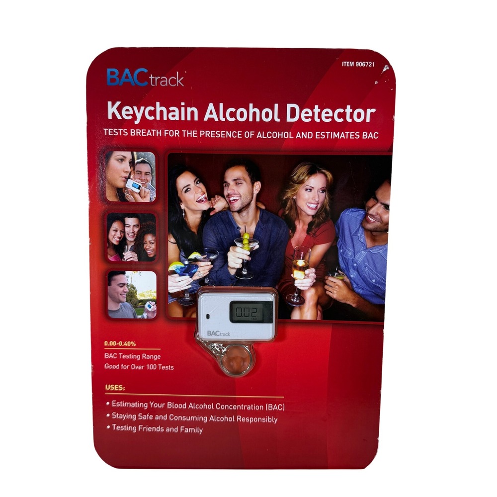 BACtrack Keychain Alcohol Detector White‎ Digital Breathalyzer 906721 New in Box